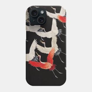 Furisode with a Myriad of Flying Cranes Japan Phone Case