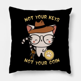 not your keys not your coin tabby cat Pillow