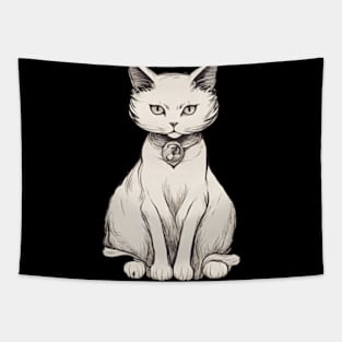 symbolism cat art Tapestry