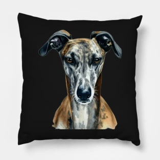 Cute Brindle Greyhound Sticker for Dog Lovers Pillow