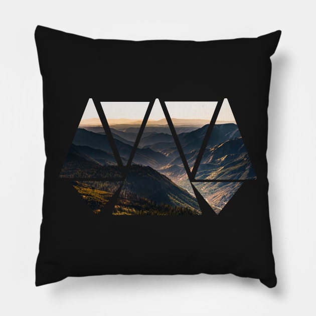 Yosemite National Park Sunset Mountains Pillow by Robtography