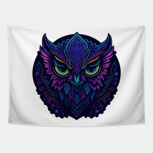 Vibrant Neon Vector Eagle Art Print Tapestry