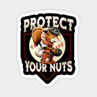 Squirrel Catcher-Protect Your Nuts, Funny Baseball Magnet