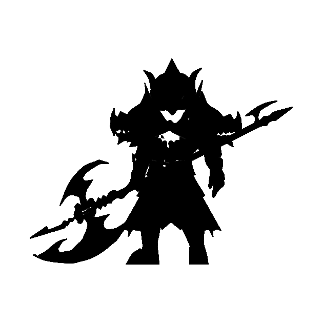 Dragon Knight minimal silhouette white by WannabeArtworks