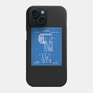 Toilet Paper Patent - Bathroom Art - Blueprint Phone Case