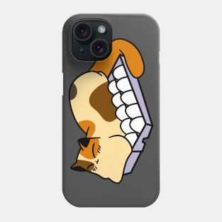 Calico Sleeping in Egg Carton Phone Case