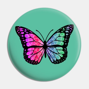 Color Stained Mosaic Butterfly Pin