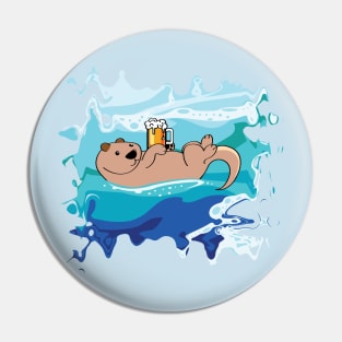 sea otter drinking beer Pin