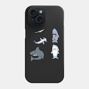 Shark 5 pk Stickers Collection Phone Case