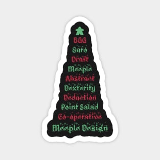 Meeple Design Board Game Category Christmas Tree - Board Games - Gaming Art Magnet