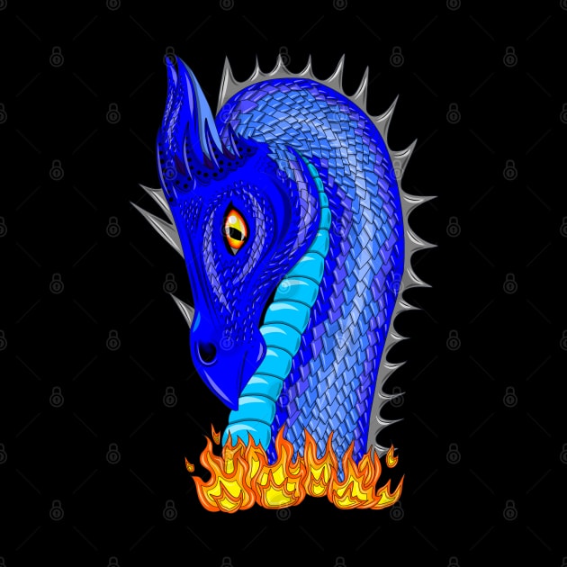 Blue fire dragon by MelanieJeyakkumar