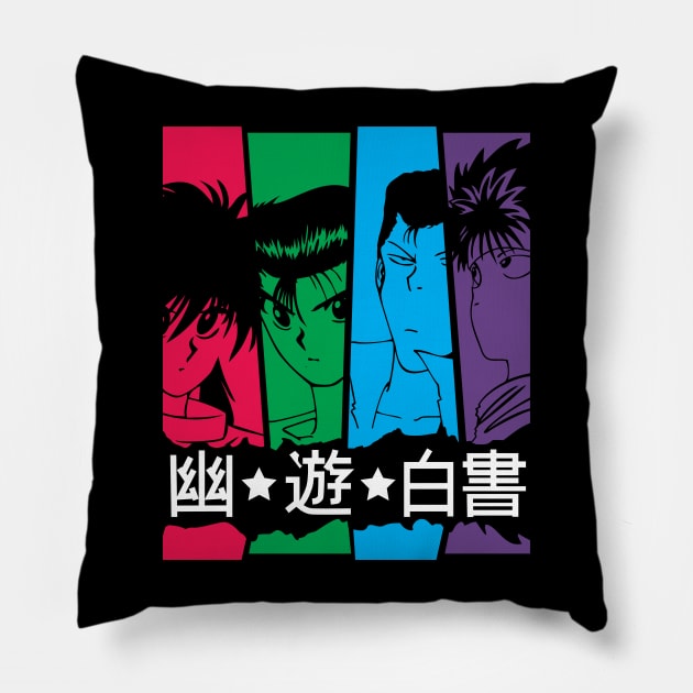 Yu Yu Hakusho Spirit Team Anime Fanart Pillow by Planet of Tees