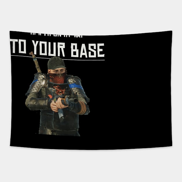 Rust - On My Way To Your Base Tapestry by The NPC Man