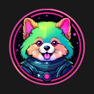 Pomeranian Astronaut Dog Funny Colorful Cosmic Space Puppy T-Shirt