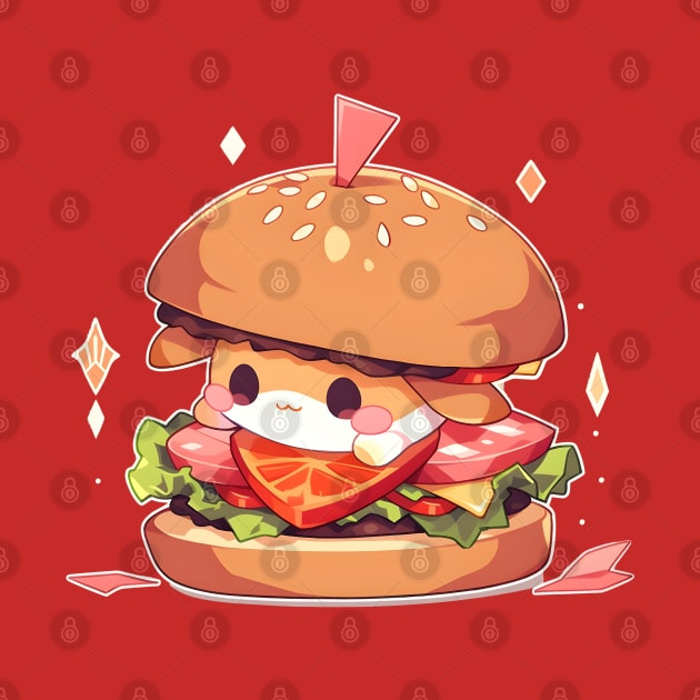 Super Kawaii Chibi Burger Kun - Cute Food Art by Chibidorable