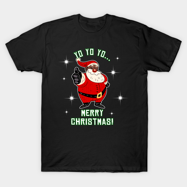 Jolly Black Santa Claus Shirt Fun African American Christmas - Black Santa - T-Shirt