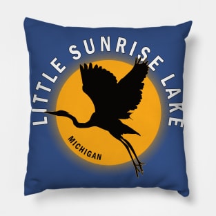 Little Sunrise Lake in Michigan Heron Sunrise Pillow