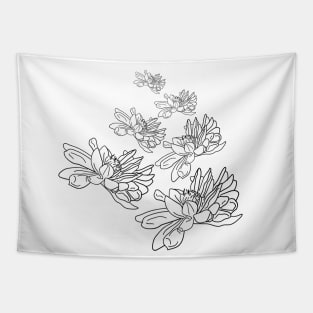 Single line artwork flowers, botanical design Tapestry