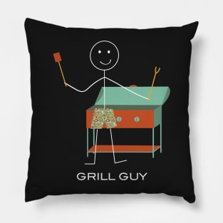 Funny Mens Grill BBQ Design Pillow