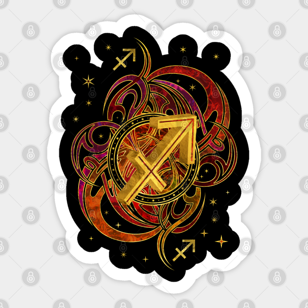Sagittarius Symbol and Fire Element Vinyl Stickers Zodiac Sticker Planner Sticker