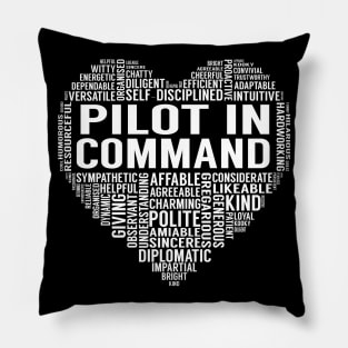 Pilot In Command Heart Pillow