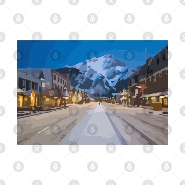 Banff Night Scene Painting by gktb