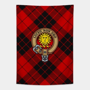 Clan MacLeod of Raasay Crest over Tartan Tapestry