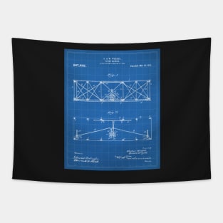 Wright Brothers Plane Patent - Aviation Art - Blueprint Tapestry