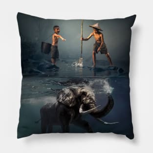 Underwater Elephant Pillow