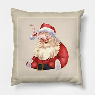 Retro Vintage Pink Santa Clause Pillow