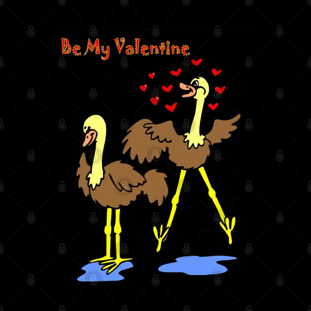 Valentine lovebirds Cartoon Fantasy Abstract Print by posterbobs