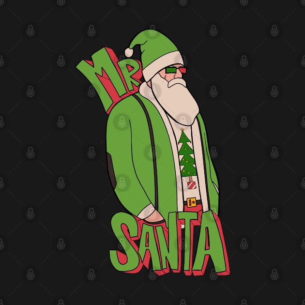 Green Mr Santa by Swadeillustrations