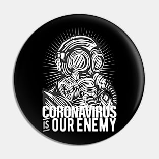 CORONAVIRUS IS OUR ENEMY CORONAVIRUS COVID-19  T-SHIRT DESIGN Pin