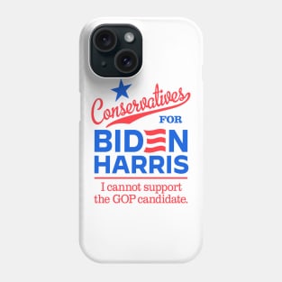 Conservatives For Biden, I can't support the GOP candidate Phone Case