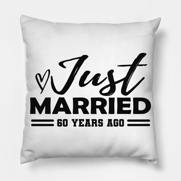 60th Wedding Anniversary - 60 years anniversary Pillow by KC Happy Shop