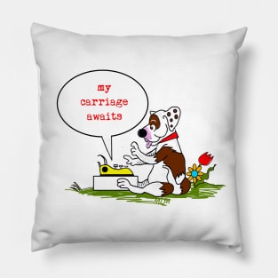 TYPEWRITER G PUP RED Pillow