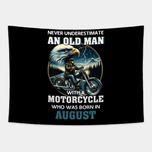 Eagle Biker Never Underestimate An Old Man With A Motorcycle Who Was Born In August Tapestry