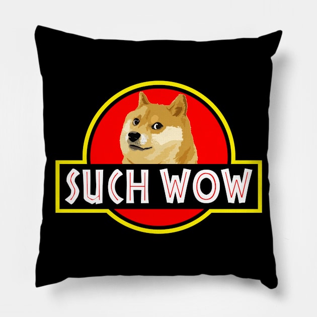 Jurassic DOGE Pillow by TEEVEETEES