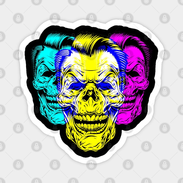 Tri-Portrait Skull - DS6 Magnet by SimSang