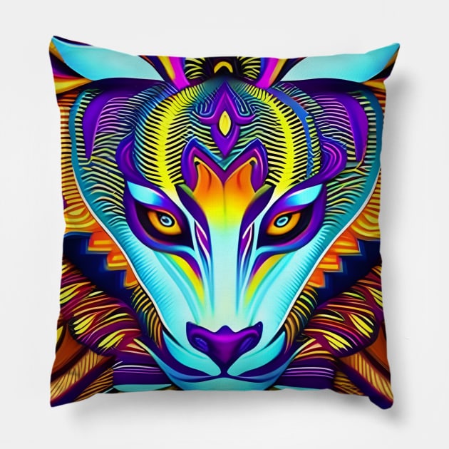 Kosmic Kitty (22) - Trippy Psychedelic Cat Pillow by TheThirdEye