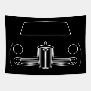 Wolseley 1500 classic 1960s British saloon car white outline graphic Tapestry