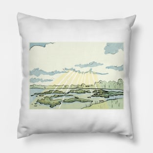 Woodbridge, Suffolk - Riverside Landscape Pillow