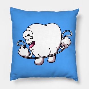 Cute Tooth With Floss Pillow