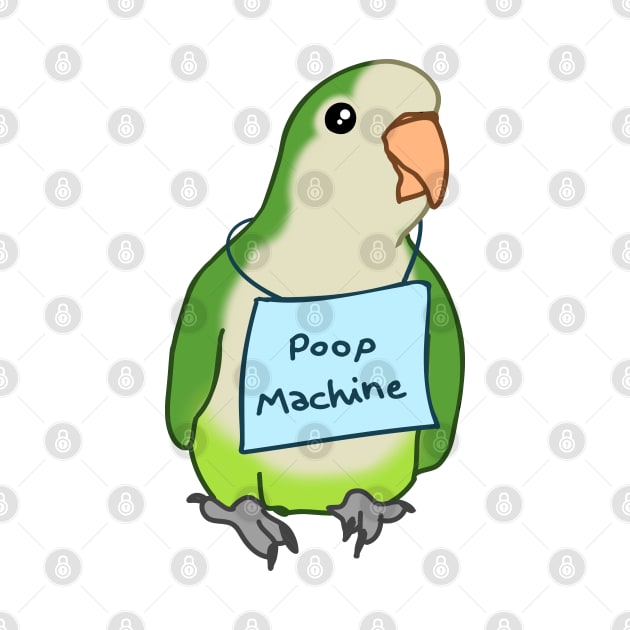 poop machine - greeen monk parakeet by FandomizedRose