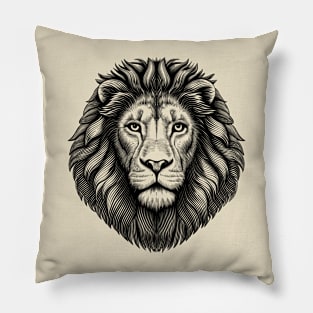 Black and White Lion Face Pillow