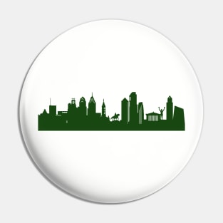 PHILADELPHIA skyline in forest green Pin