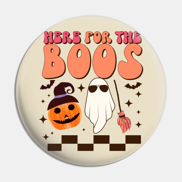 Here For The Boos Pin by LMW Art