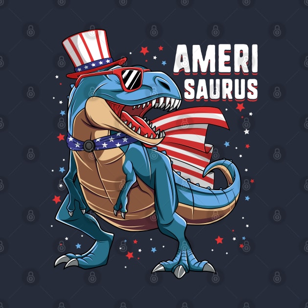 T Rex Dinosaur Uncle Sam 4th Of July Gift For Kids Boys by HCMGift