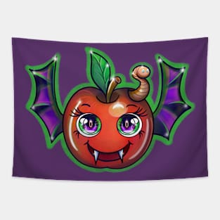 Kawaii Fruit Bat (Green) Tapestry