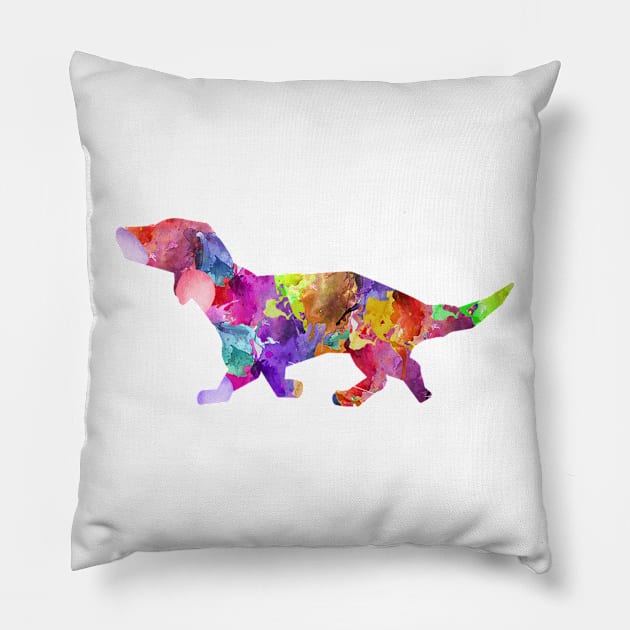 Watercolor Dog Pillow by historicalstuff